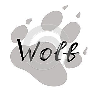 The paw print of a wolf.