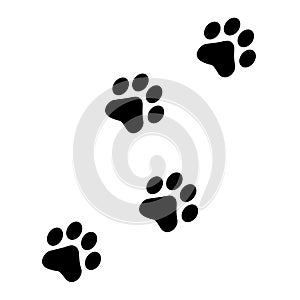 Animales / Perro impresiones de la pata derecha y la izquierda.