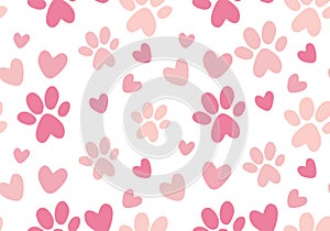 paw prints background pink