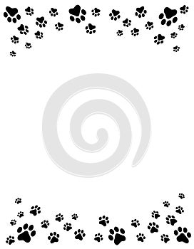 Paw prints border