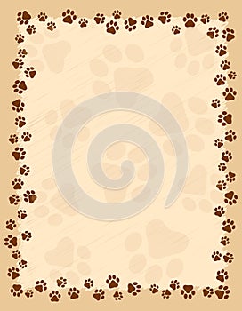 Paw prints border