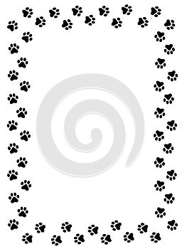 Paw prints border