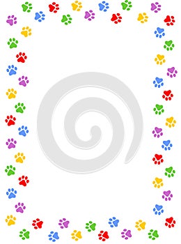 Paw prints border photo