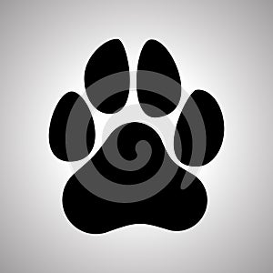 Paw Prints. Dog or cat paw print flat icon.