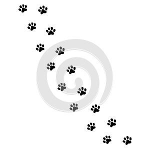 Paw prints icon in flat style. Footprints animals symbol for your web site design, logo, app, UI Vector