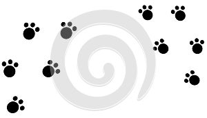 Paw Prints Isolated on White Background. Vector Illustration. background template with geometric patterns.