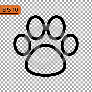 Paw Prints. Logo. Vector Illustration. Isolated vector Illustration. Black on White background.