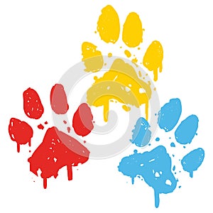 Paw Prints Playful Fun Colorful Illustration