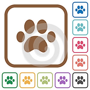 Paw prints simple icons