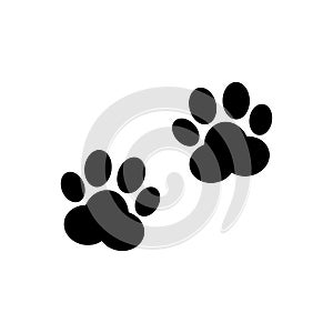 Paw prints vector icon. Animal tracks sign isolated