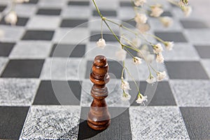 a pawn on a chessboard.