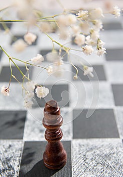 a pawn on a chessboard.