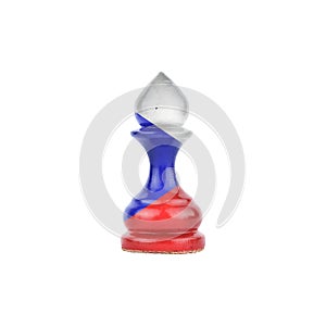 Pawn in the colors of the flag of Czech Republic. Isolated on a white background. Sport. Politics. Business.
