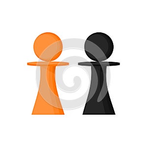 Pawn A set of two pieces. Chess figure Vector