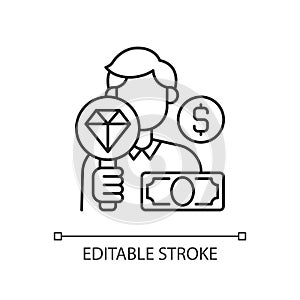 Pawnbroker linear icon photo