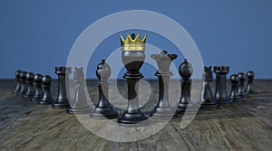 Pawns Leadership King Golden Crown