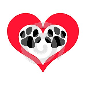 Pawprints Heart