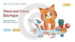 Paws and Claws Boutique Webpage photo