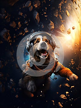 Paws in the Cosmos: Cute Dog Ventures as an Astronaut into Space