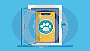 A pawsfree pet door that only opens for pets with a special collar preventing unwanted animals or potential dangers from