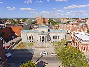 Pawtucket Historic town center aerial view, Rhode Island, USA