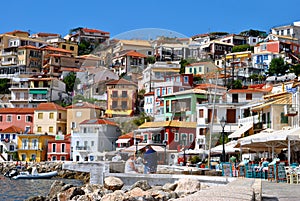 Paxos harbour houses built on the hill