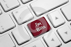 Pay Bills on White Keyboard