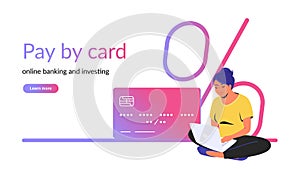 Pay by card for online banking and investing creative banner