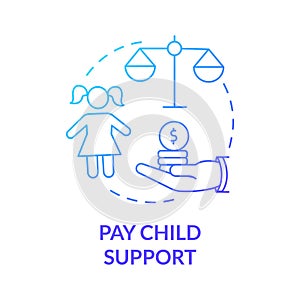 Pay child support blue gradient concept icon