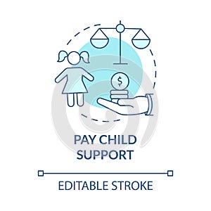 Pay child support turquoise concept icon