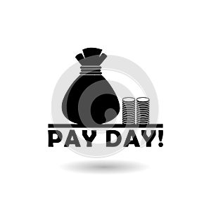 Pay day icon with shadow