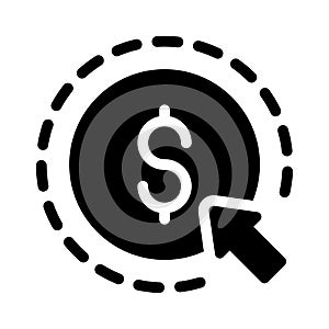 Pay dollar vector glyph flat icon