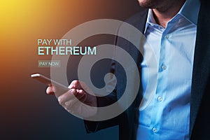 Pay with Ethereum cryptocurrency photo