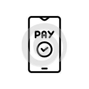 Black line icon for Pay, digital and emolument
