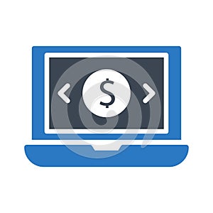 Pay glyph colour line vector icon