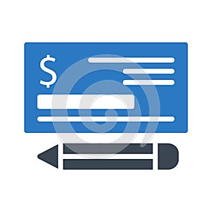 Pay glyph colour line vector icon