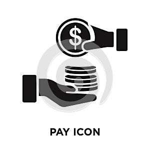 Pay icon vector isolated on white background, logo concept of Pa