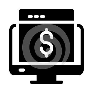 Pay glyph flat vector icon