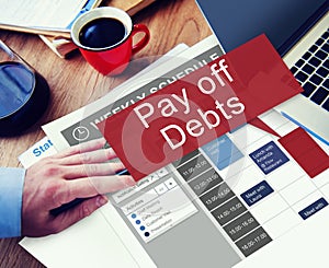 Pay Off Debts Loan Money Bankruptcy Bill Credit Concept