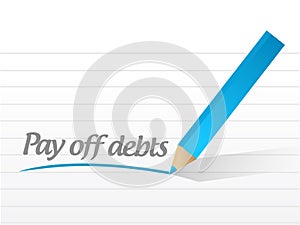 Pay off debts message illustration design