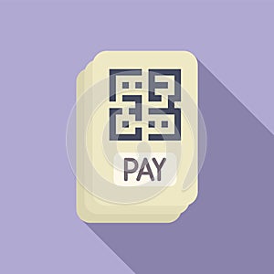 Pay online qr code icon flat vector. Online mobile app