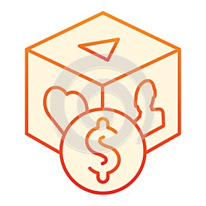 Pay per click flat icon. Paid content orange icons in trendy flat style. Monetized gradient style design, designed for