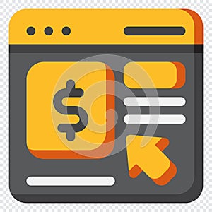 Pay Per Click Icon. Digital marketing concept. Flat icon