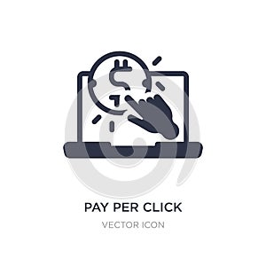 pay per click icon on white background. Simple element illustration from Search engine optimization concept