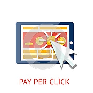 Pay per click illustration with tablet