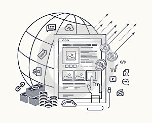 Pay per click modern flat design illustration