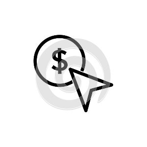 Pay Per Click scan line icon. Simple element illustration. Pay Per Click concept outline symbol design