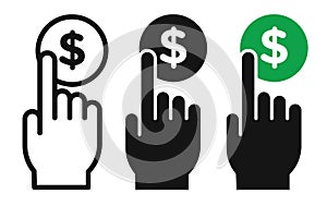 Pay Per Click thin line icon set
