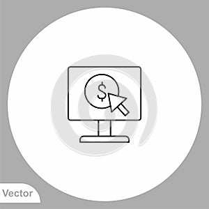 Pay per click vector icon sign symbol