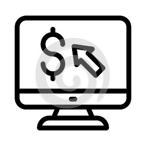Pay per click vector thin  line icon